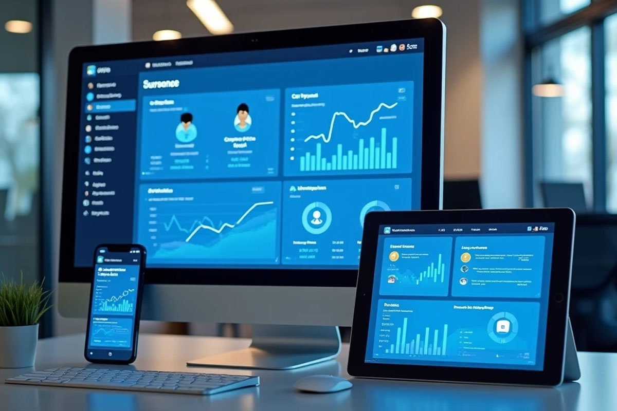 BitVoice Cloud CRM Interface showcasing dashboard and features